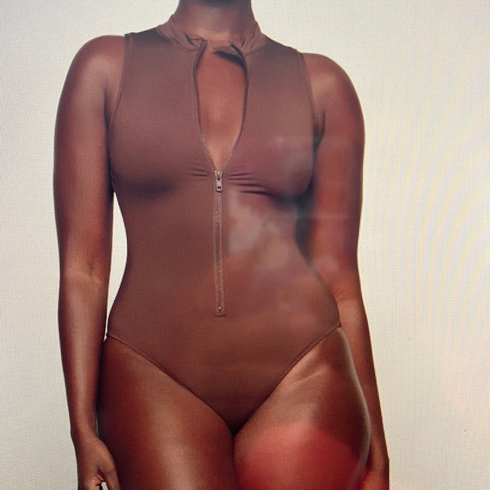 Skims zip front one piece swimsuit